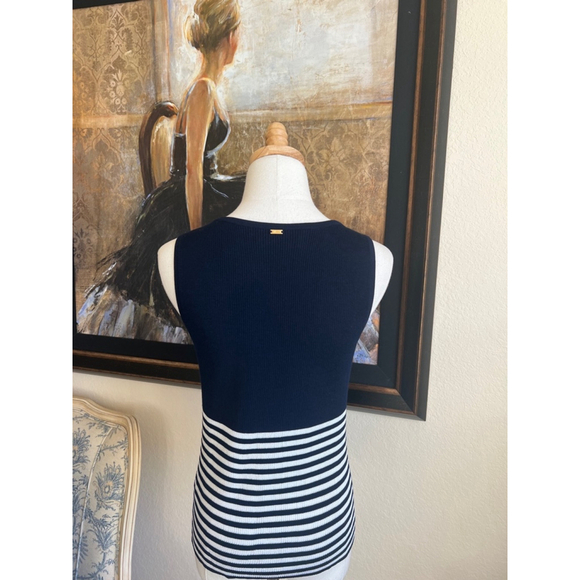 Women's St. John Tank Top M Navy & White - Picture 3 of 6